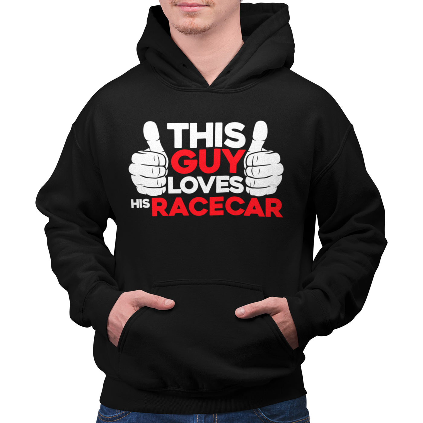 THIS GUY LOVES HIS RACECAR Hoodie